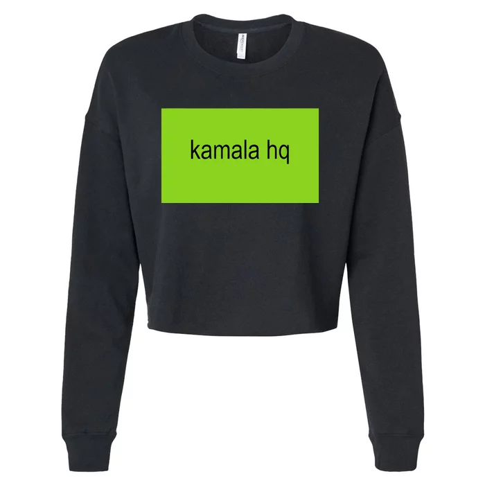 Kamala Hq Brat Meme Funny Adult Cropped Pullover Crew