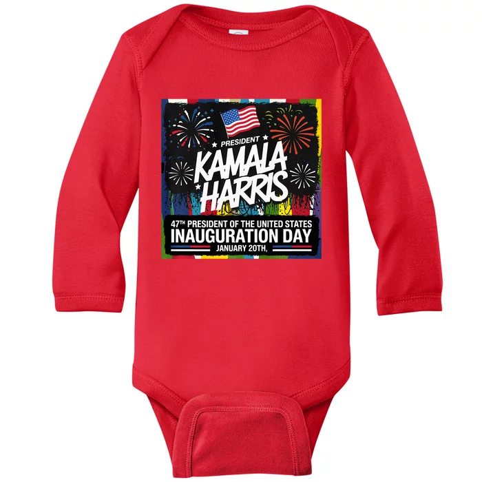 Kamala Harris Brings Change As 47th U.S. President Premium Baby Long Sleeve Bodysuit