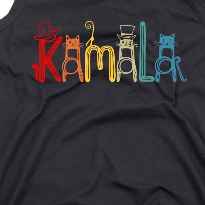 Kamala Harris Cat Lettering Positive Funny Tank Top