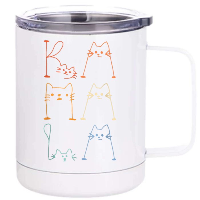 Kamala Harris Cat Lettering Positive Funny Front & Back 12oz Stainless Steel Tumbler Cup