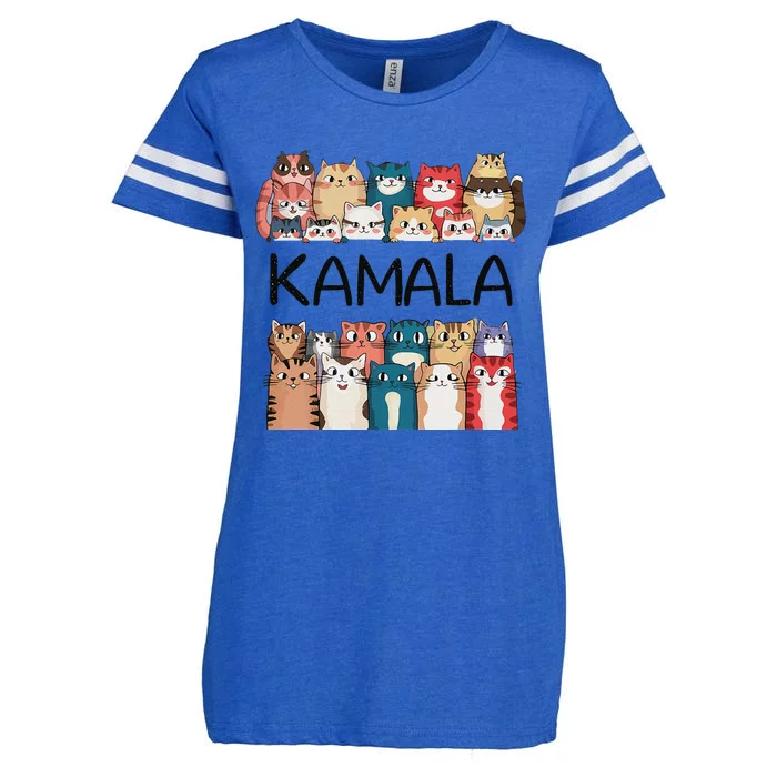 Kamala Harris Cat Lettering Positive Funny Enza Ladies Jersey Football T-Shirt