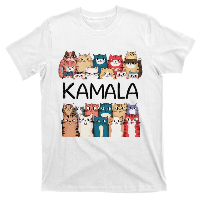 Kamala Harris Cat Lettering Positive Funny T-Shirt