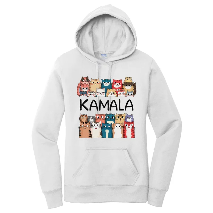 Kamala Harris Cat Lettering Positive Funny Women's Pullover Hoodie