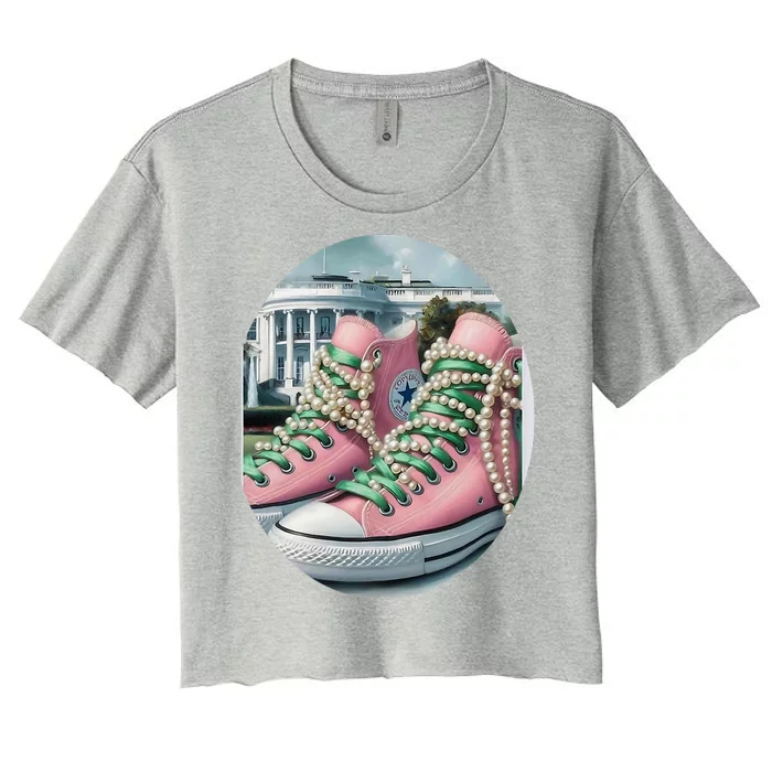 Kamala Harris Chucks Women's Crop Top Tee