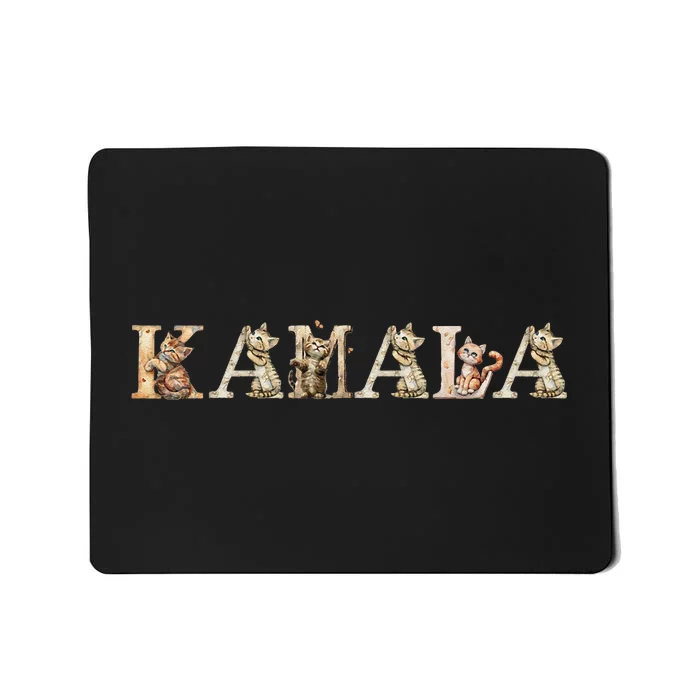 Kamala Harris Cute Cat And Kitten Font Design Mousepad