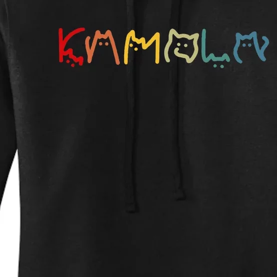 Kamala Harris Cat Lettering Funny Women's Pullover Hoodie