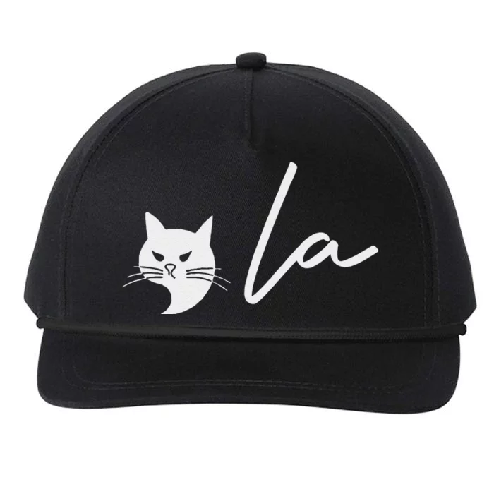 Kamala Harris Cat Lettering Positive Funny Kamala Cat 2024 Snapback Five-Panel Rope Hat