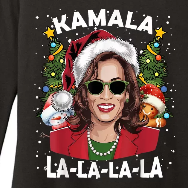 Kamala Harris Christmas Santa Kamala Lalala Comma La Harris Womens CVC Long Sleeve Shirt