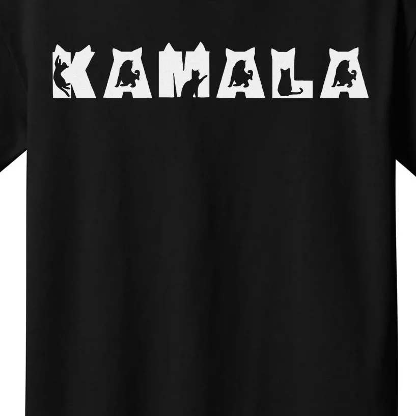 Kamala Harris Cat Lettering Cute Adorable Funny Cat Lover Kids T-Shirt