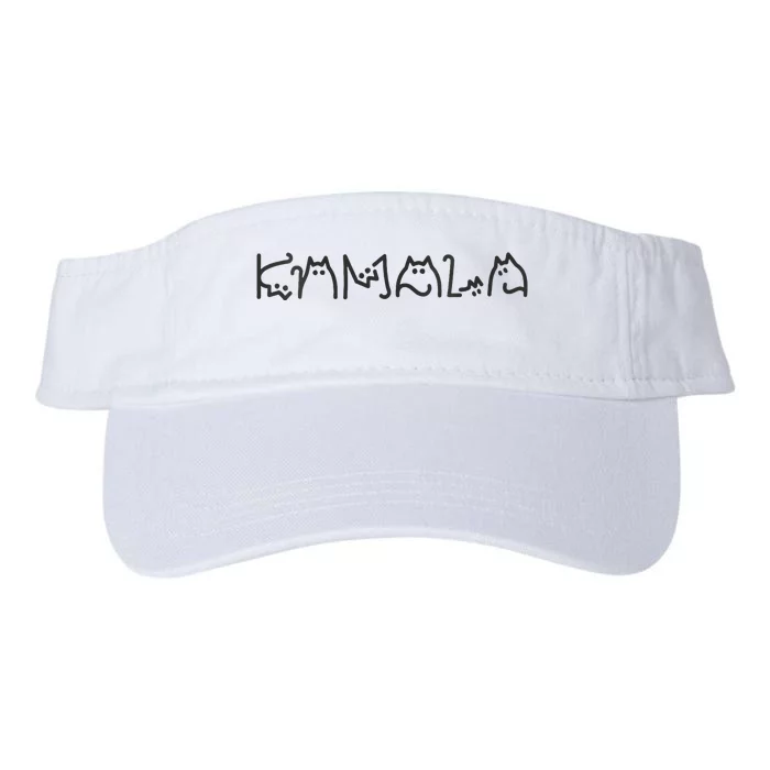 Kamala Harris Cat Lettering Positive Funny Valucap Bio-Washed Visor