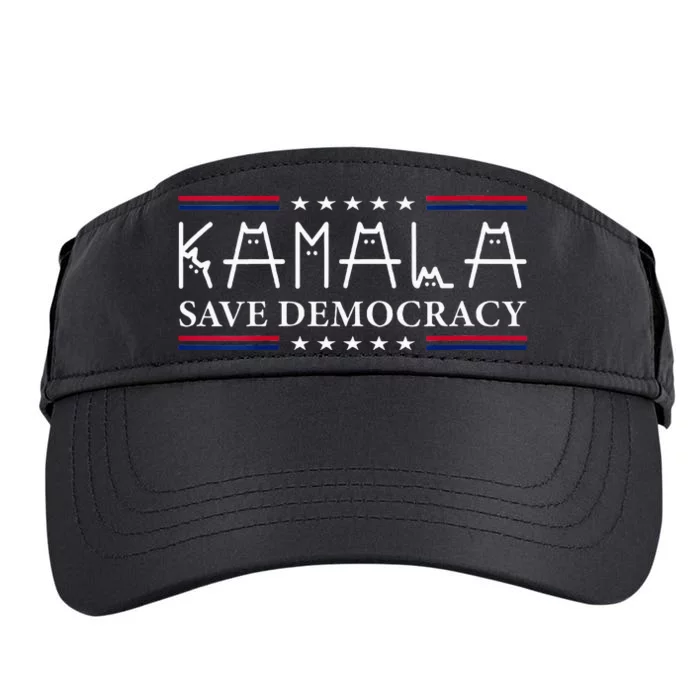 Kamala Harris Cat Lettering Positive Save Democracy Adult Drive Performance Visor