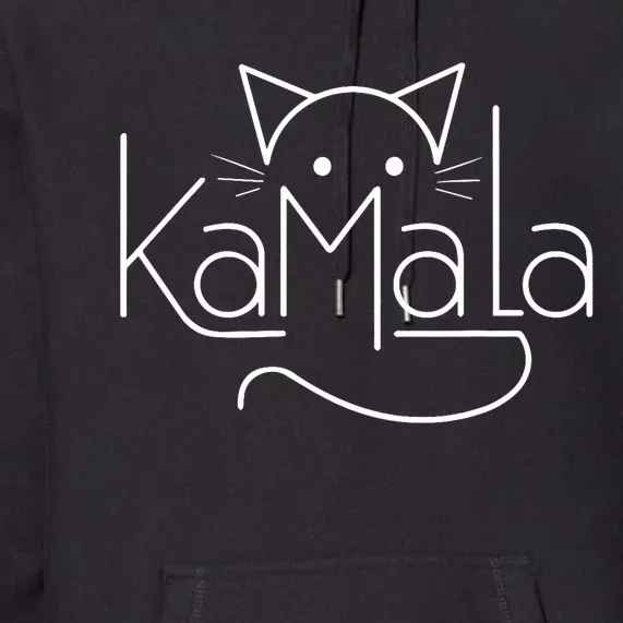 Kamala Harris Cat Lettering Positive Minimalist Premium Hoodie