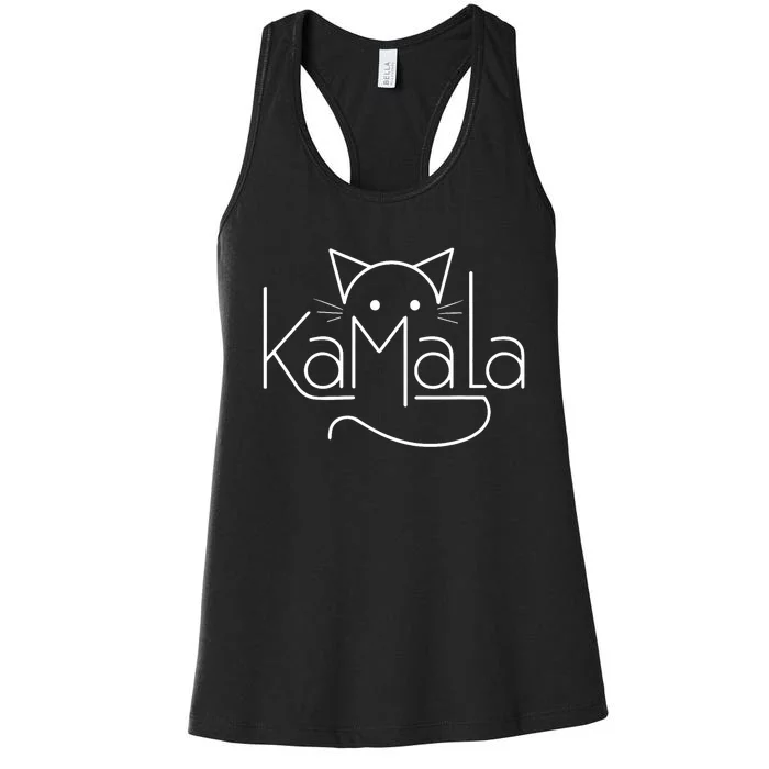 Kamala Harris Cat Lettering Positive Minimalist Women's Racerback Tank