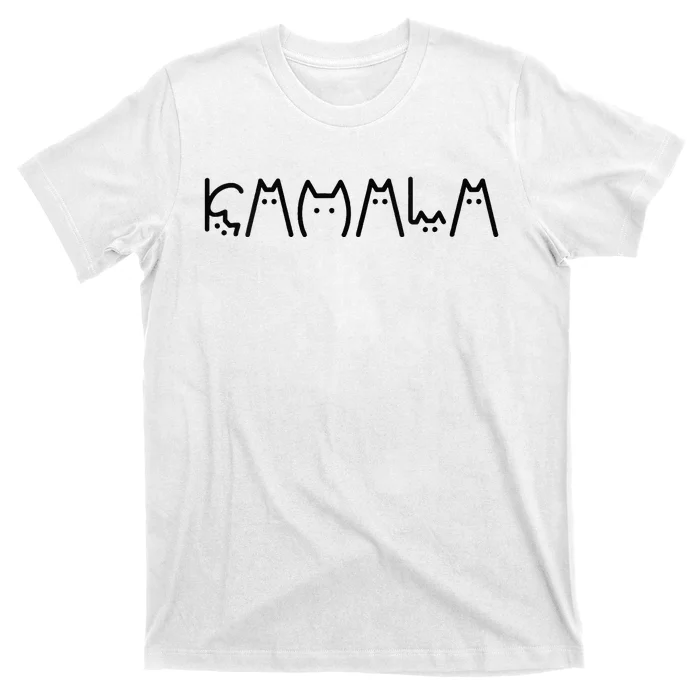 Kamala Harris Cat Lettering Positive Cat Ladies For Kamala T-Shirt