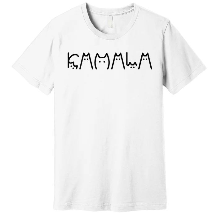 Kamala Harris Cat Lettering Positive Cat Ladies For Kamala Premium T-Shirt