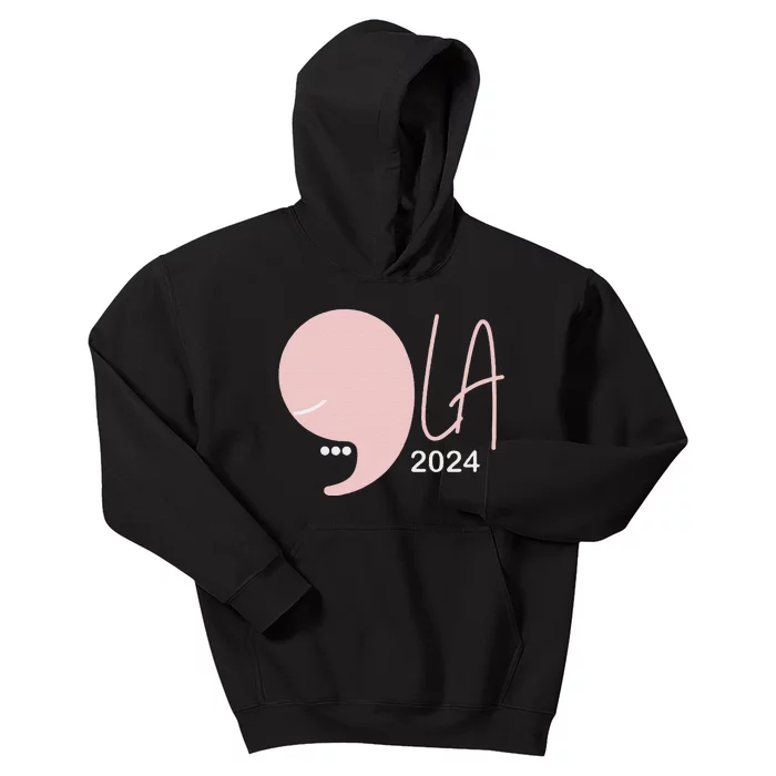 Kamala Harris Comma La Pearls Kids Hoodie