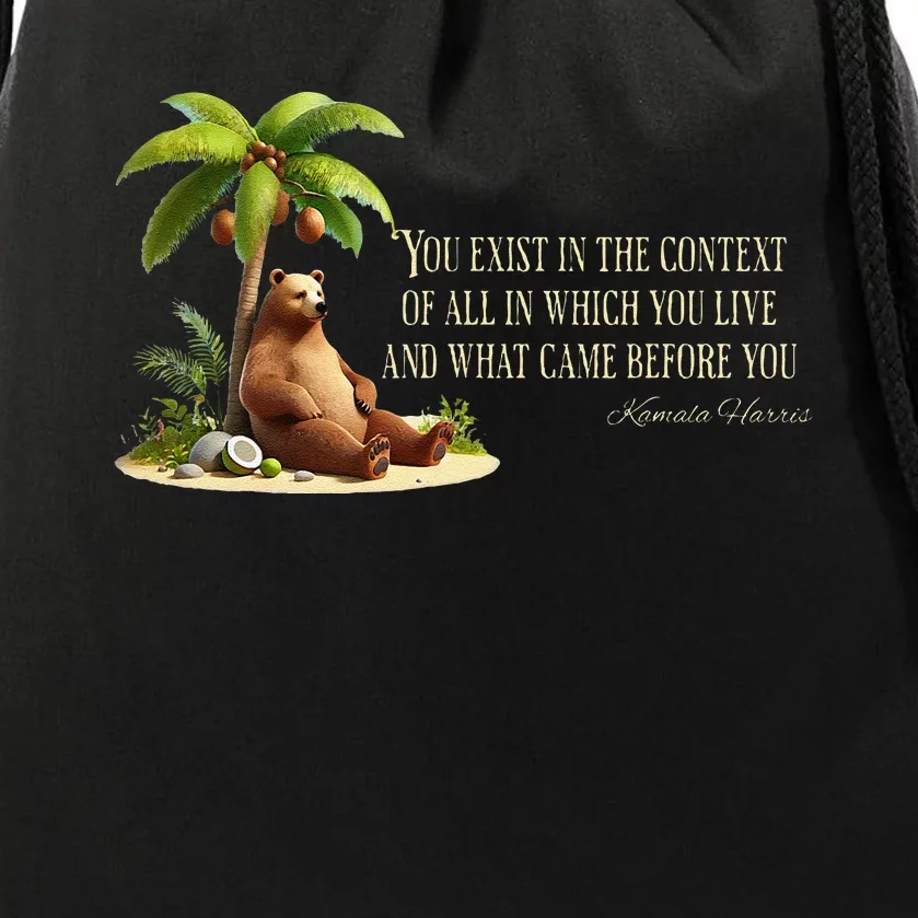 Kamala Harris Coconut Tree Quote Drawstring Bag