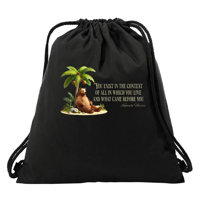 Kamala Harris Coconut Tree Quote Drawstring Bag