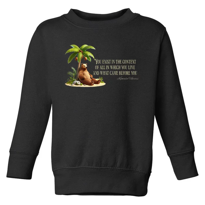 Kamala Harris Coconut Tree Quote Toddler Sweatshirt