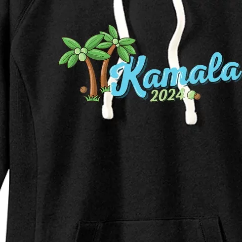 Kamala Harris Coconut Tree 2024 Democrat For President Women's Fleece Hoodie