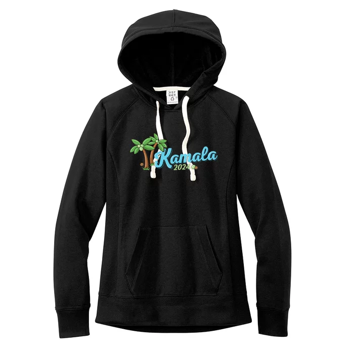 Kamala Harris Coconut Tree 2024 Democrat For President Women's Fleece Hoodie