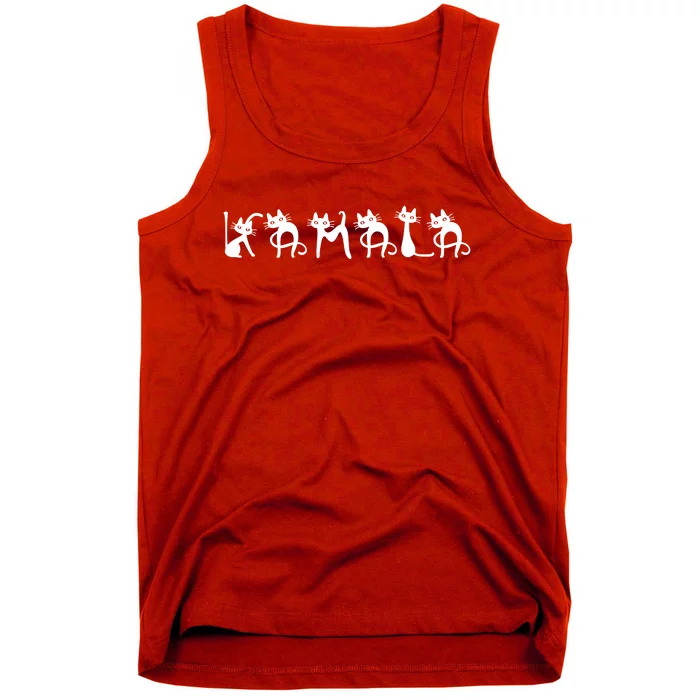 Kamala Harris Cat Lettering Positive Funny Tank Top