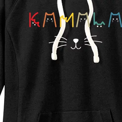 Kamala Harris Cat Lettering Positive Funny Women's Fleece Hoodie