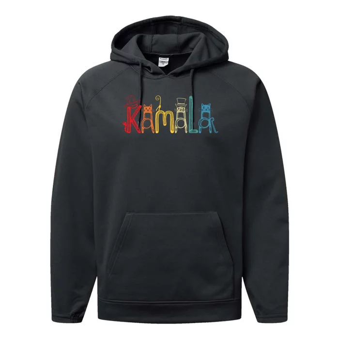 Kamala Harris Cat Lettering Positive Funny Performance Fleece Hoodie