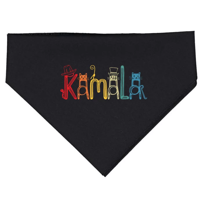 Kamala Harris Cat Lettering Positive Funny USA-Made Doggie Bandana