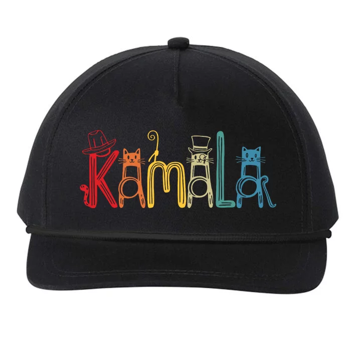 Kamala Harris Cat Lettering Positive Funny Snapback Five-Panel Rope Hat