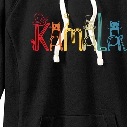 Kamala Harris Cat Lettering Positive Funny Women's Fleece Hoodie