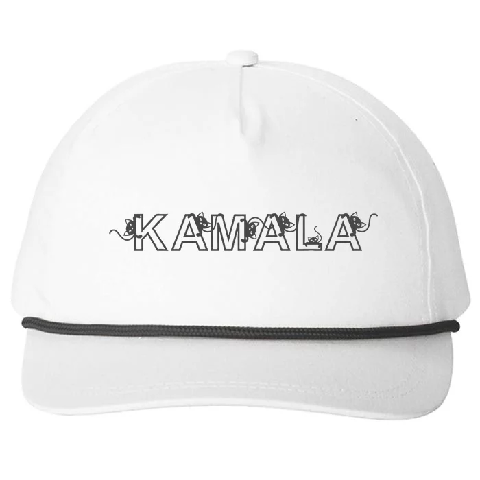 Kamala Harris Cat Lettering Childless Cat Lady Snapback Five-Panel Rope Hat