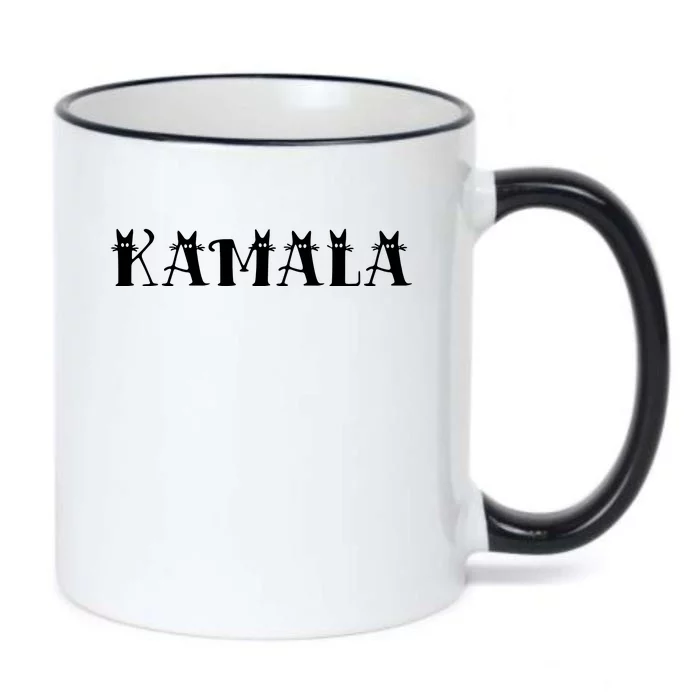 Kamala Harris Cat Lettering Positive Funny Black Color Changing Mug