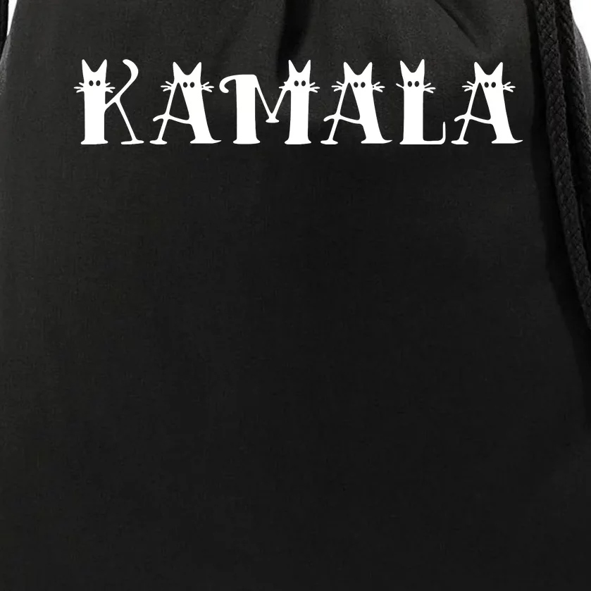 Kamala Harris Cat Lettering Positive Funny Drawstring Bag