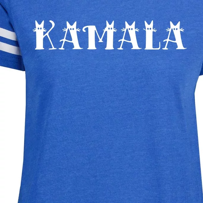 Kamala Harris Cat Lettering Positive Funny Enza Ladies Jersey Football T-Shirt