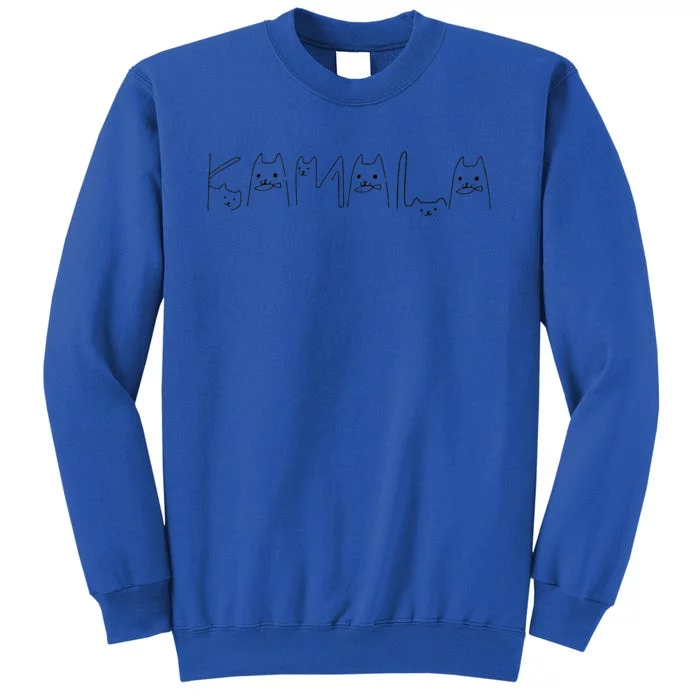 Kamala Harris Cat Lettering Positive Funny Tall Sweatshirt