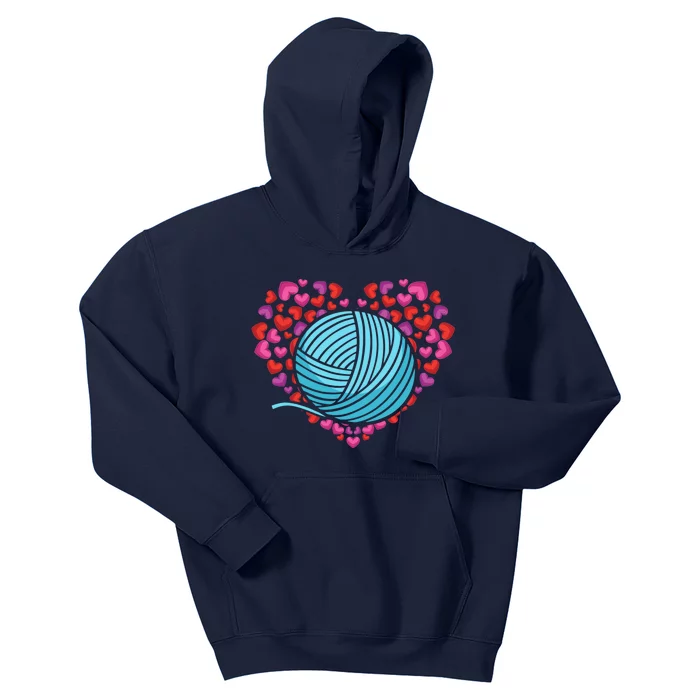 Knitter Heart Crocheting Lover Knit Crocheter Yarn Knitting Gift Kids Hoodie