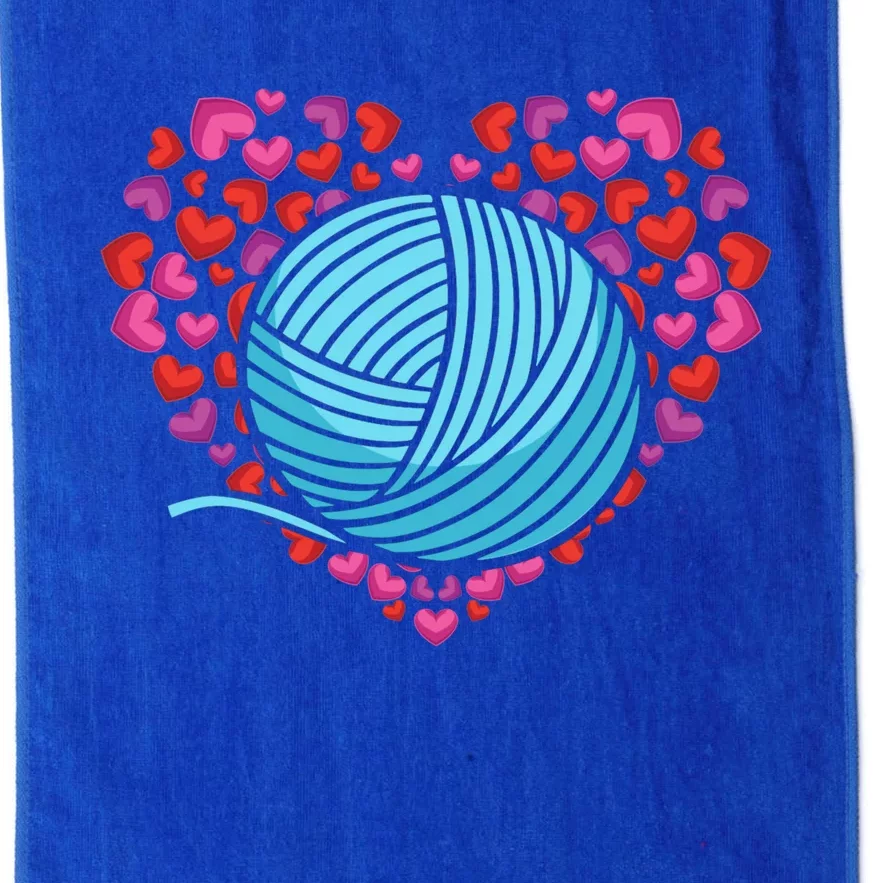 Knitter Heart Crocheting Lover Knit Crocheter Yarn Knitting Gift Platinum Collection Golf Towel