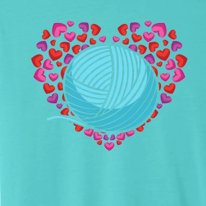 Knitter Heart Crocheting Lover Knit Crocheter Yarn Knitting Gift ChromaSoft Performance T-Shirt