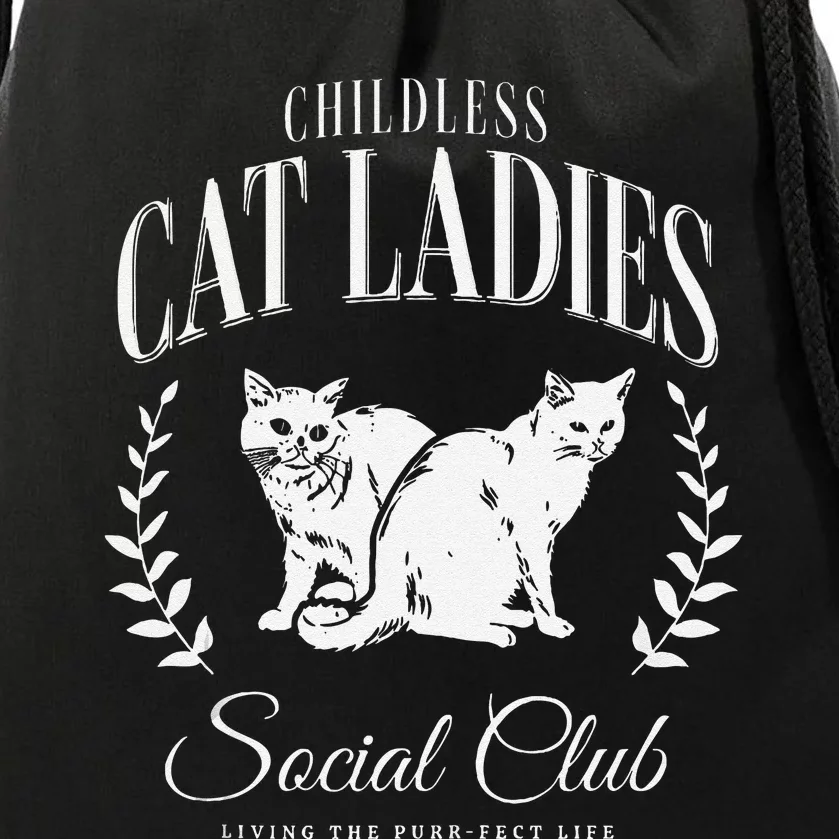 Kamala Harris Childless Cat Ladies Social Club Cat Lover Drawstring Bag