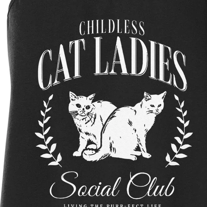 Kamala Harris Childless Cat Ladies Social Club Cat Lover Women's Racerback Tank