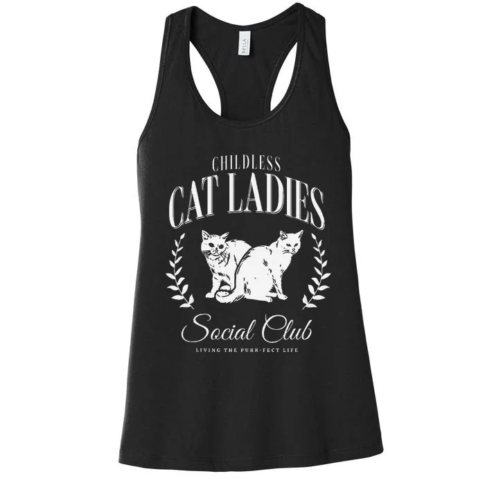 Kamala Harris Childless Cat Ladies Social Club Cat Lover Women's Racerback Tank