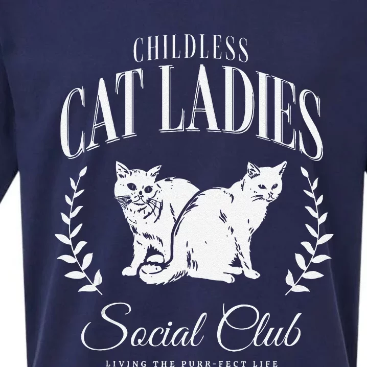 Kamala Harris Childless Cat Ladies Social Club Cat Lover Sueded Cloud Jersey T-Shirt