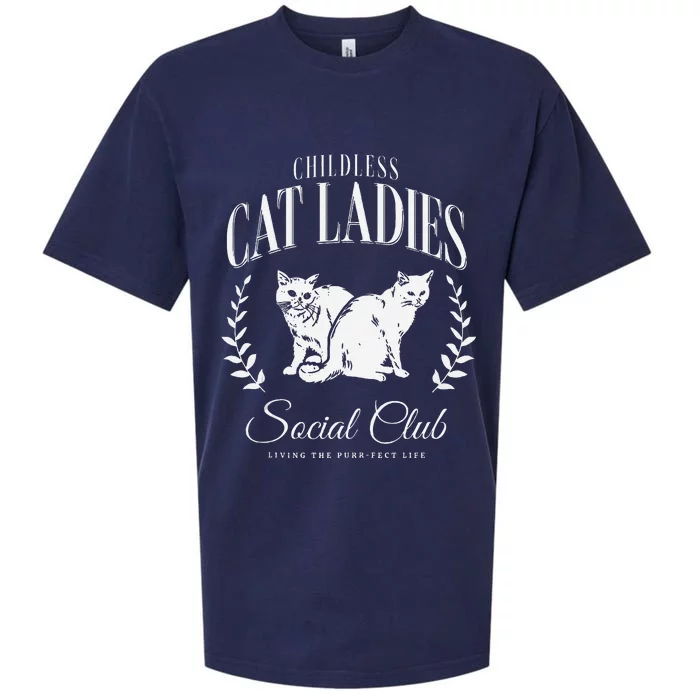 Kamala Harris Childless Cat Ladies Social Club Cat Lover Sueded Cloud Jersey T-Shirt