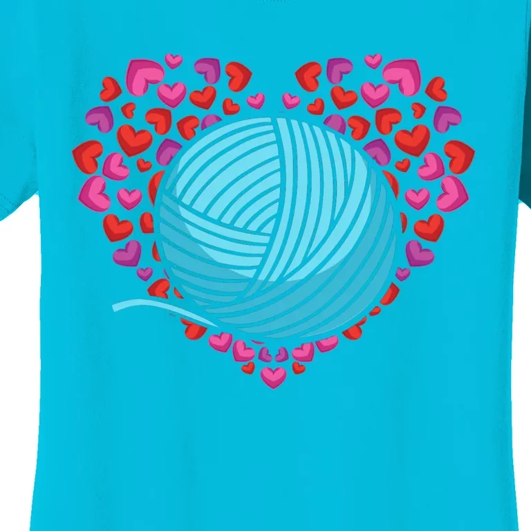 Knitter Heart Crocheting Lover Knit Crocheter Yarn Knitting Great Gift Women's T-Shirt