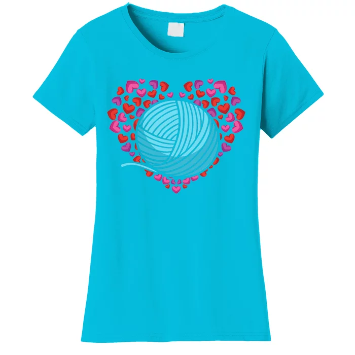 Knitter Heart Crocheting Lover Knit Crocheter Yarn Knitting Great Gift Women's T-Shirt