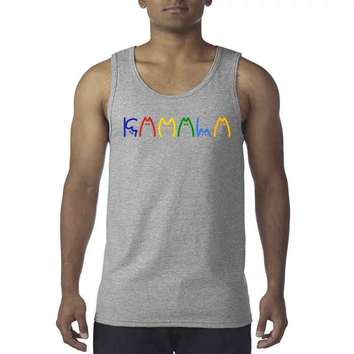 Kamala Harris Cat Lettering Funny Tank Top