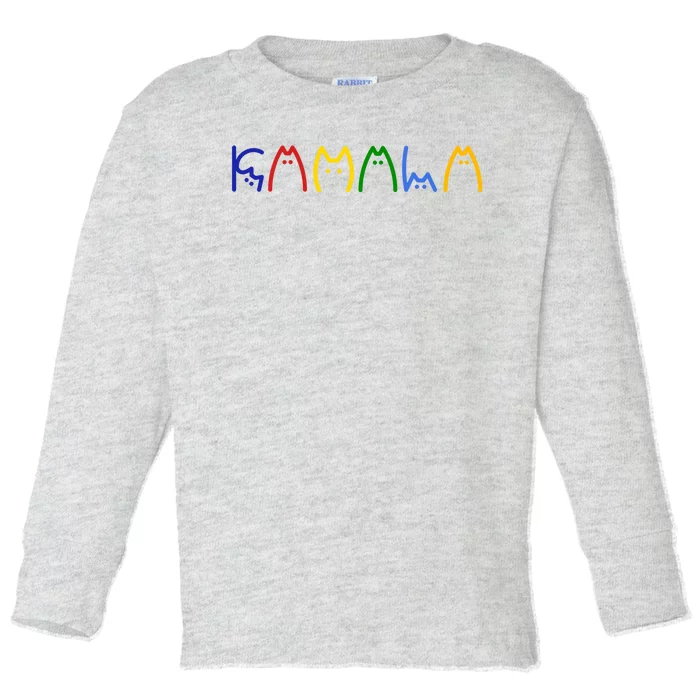 Kamala Harris Cat Lettering Funny Toddler Long Sleeve Shirt