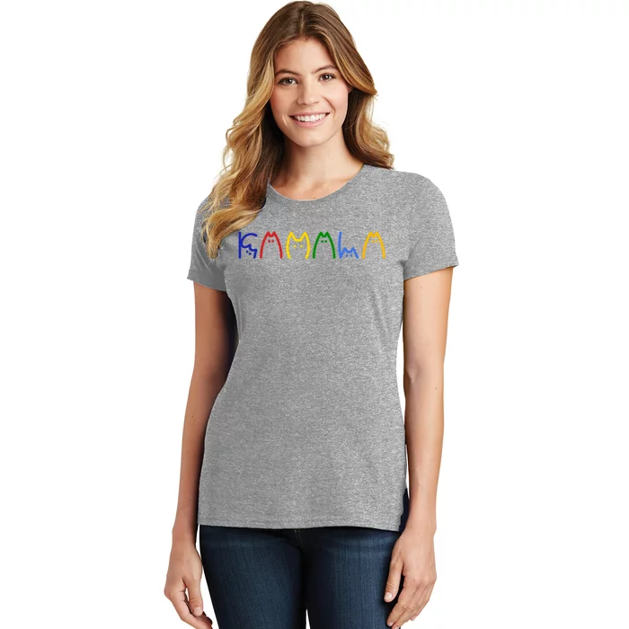 Kamala Harris Cat Lettering Funny Women's T-Shirt