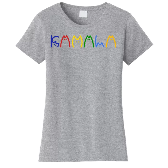 Kamala Harris Cat Lettering Funny Women's T-Shirt